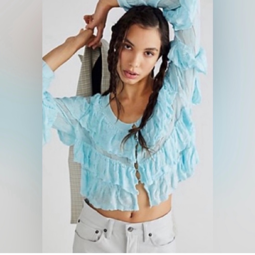 NWOT ~ Free People Ruffle Cardigan